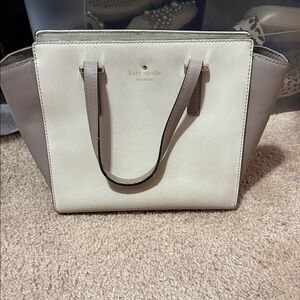 kate spade Two-Tone Cream & Taupe Saffiano Leather Tote